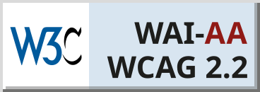 World Wide Web Consortium (w3C) Web Content Accessibility Guidelines (WCAG) 2.1 Level AA conformance standard logo