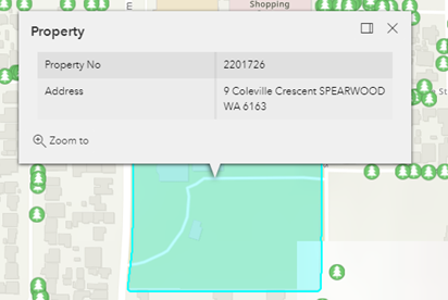 Clicking on the property will display a pop-up box of more information